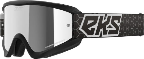 EKS Brand - EKS Brand GOX Flat Out Mirror Goggles - Silver Lens - 067-60500 - Black/White - OSFA