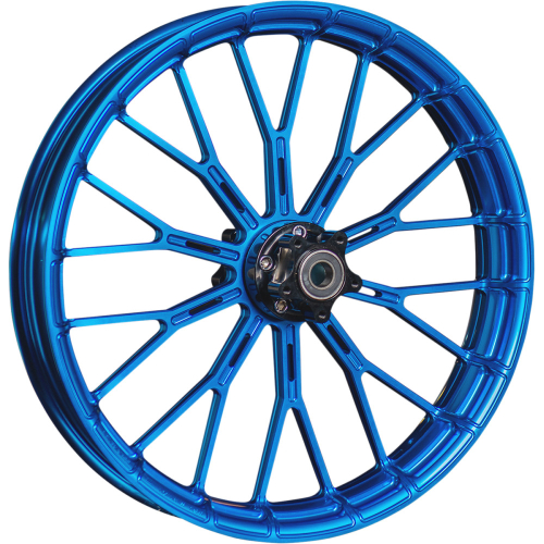 Arlen Ness - Arlen Ness Forged Billet Y-Spoke Front Rim - 19in. x 3.25in. - Blue - 71-556
