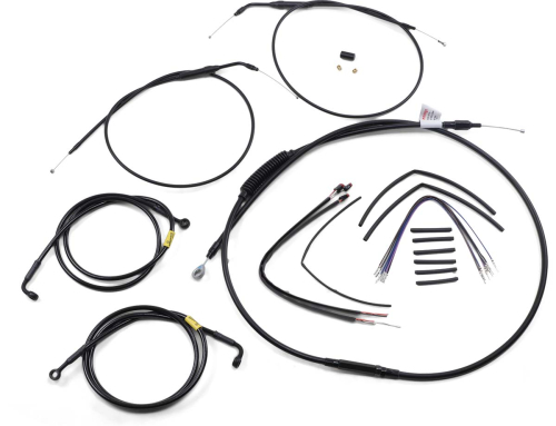 Burly Brand - Burly Brand Extended Cable/Brake Line Kit for 14in. Ape Handlebars - Black - B30-1203