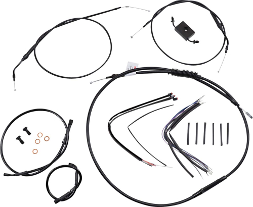 Burly Brand - Burly Brand Extended Cable/Brake Line Kit for 16in. Ape Handlebars - Black - B30-1231