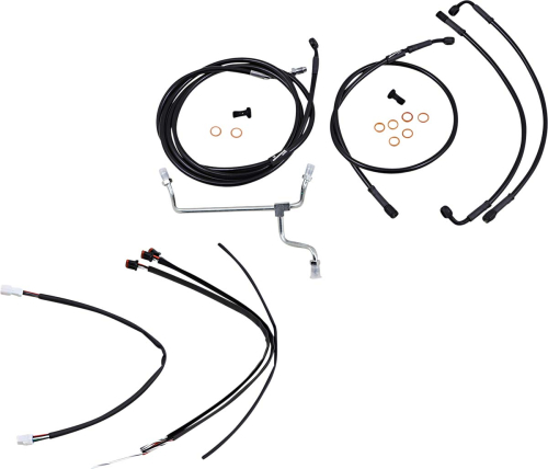 Burly Brand - Burly Brand Handlebar Cable/Line Install Kit - Black - B30-1184