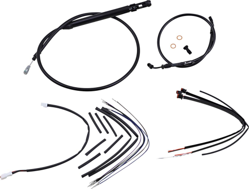 Burly Brand - Burly Brand Black Vinyl Handlebar Cable & Brake Line Kit for Jail Bars - 14in. - B30-1253