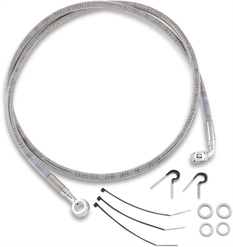 Drag Specialties - Drag Specialties Standard Length Front Stainless Steel Brake Line Kit - Clear - 640213