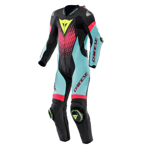 Dainese - Dainese Laguna Seca 6 Perforated One-Piece Leather Racing Suit - 2015100061-30O-64 - Black/Water/Fuxia - 64