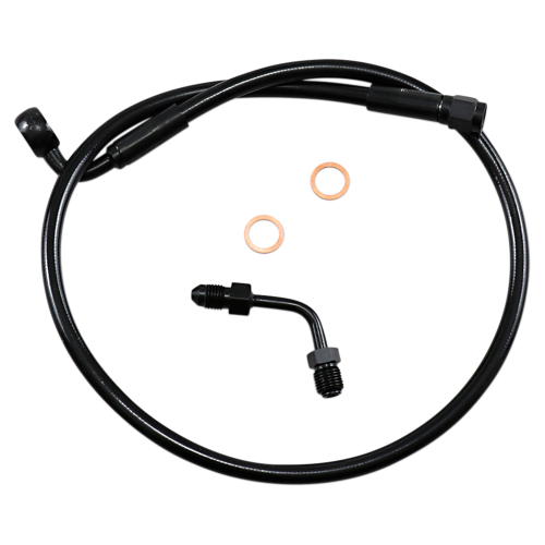 Magnum - Magnum Black Coated XR Stainless Upper Front Brakeline Kit with Black Fittings - 25in. Total Length - SBB1502-25