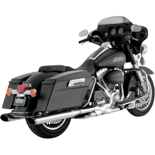 Vance & Hines - Vance & Hines Twin Slash Oval Slip-Ons - Chrome - 16767