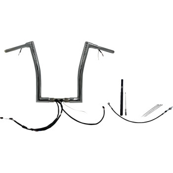 Fat Baggers, Inc. - Fat Baggers, Inc. 1-1/2in. Plug and Play EZ Install Flat Top Handlebar Kit - Chrome - 612916