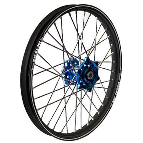Dubya - Dubya MX Front Wheel with Excel Takasago Rim - 1.60x14 - Blue Hub/Black Rim - 56-1114DB