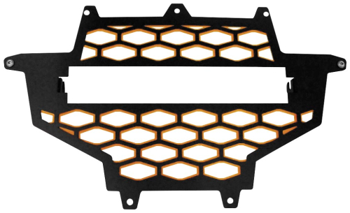 ModQuad - ModQuad Front Grill with 10in. Light Bar - Black/Orange - RZR-FGLS-XP-OR