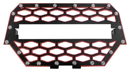 ModQuad - ModQuad Front Grill with Light Bar Cutout - Black/Red - RZR-FGL-1K-RD