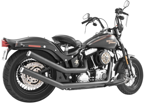 Freedom Performance - Freedom Performance Upsweeps Exhaust System - Star End Cap - Black Body with Chrome Tips - HD00184