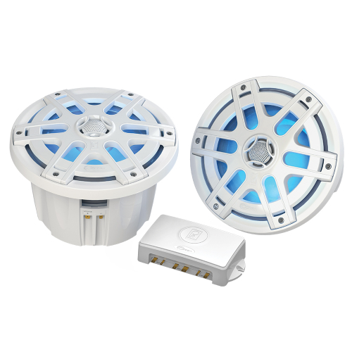 Poly-Planar - Poly-Planar MA-OC8 8" 500 Watt Waterproof Blue LED Speaker - White