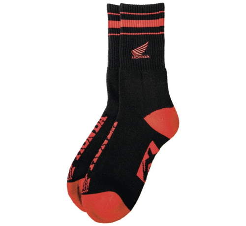 Factory Effex - Factory Effex Honda Crew Socks - 25-84304 - Black/Red - OSFM