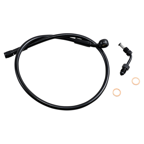 Magnum - Magnum Black Coated XR Stainless Upper Front Brakeline Kit with Black Fittings - 25in. Total Length - SBB1501-25
