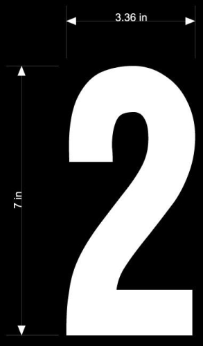 Dirt Digits - Dirt Digits Extreme Digits Competition Stick-On 7in. White Number - 2 - XT73W-2