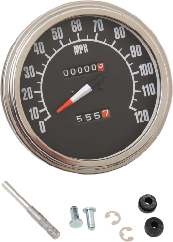 Drag Specialties - Drag Specialties 5in. Dash Mount 1:1 Speedometer - 68-84 Face - 70847M-BX33