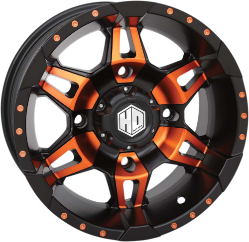 STI - STI HD7 Radiant Wheel - 14x7 - 4+3 Offset - 4/156 - Matte Black/Orange - 14HD703-ORG