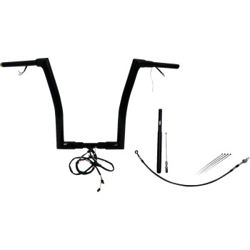 Fat Baggers, Inc. - Fat Baggers, Inc. 1-1/2in. Plug and Play EZ Install Flat Top Handlebar Kit - Black - 612916-B