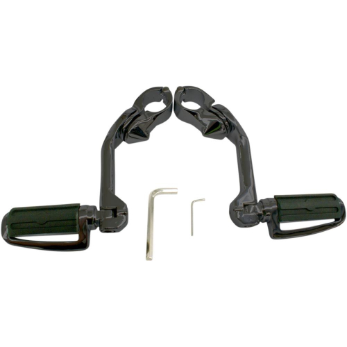 Rivco Products - Rivco Products Highway Pegs with 5in. Mounting Arms - Black with Slotted Pegs - MV125MB