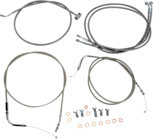 Baron Custom Accessories - Baron Custom Accessories Stainless Cable and Line Kit (+18in.) - BA-8059KT-18