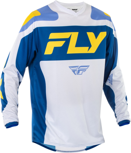 Fly Racing - Fly Racing F-16 Riding Jersey - 378-923S - White/Dark Blue/Yellow - Small