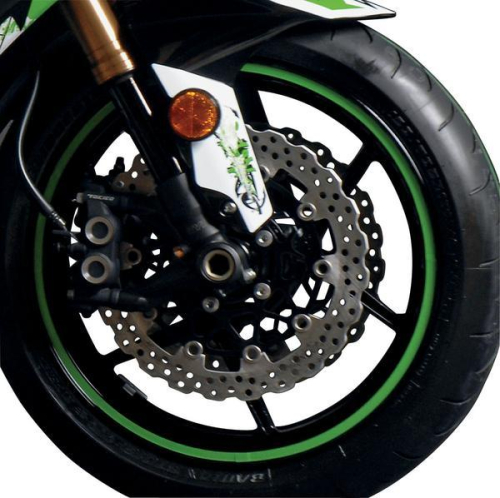 FLU Designs Inc. - FLU Designs Inc. Sport Bike Wheel Trim Decal Kit - Green - 60605