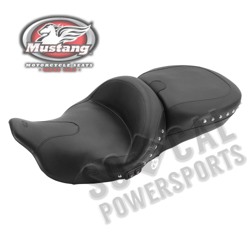 Mustang - Mustang Summit FL Touring One-Piece Heated Seat - Chrome Studs - 76864