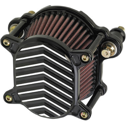 Joker Machine - Joker Machine Omega Air Cleaner Assembly - V Fin - Black Anodized/Silver Accents - 021692