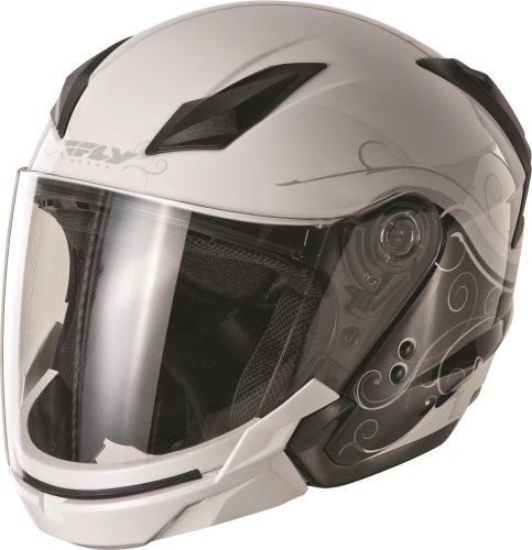 Fly Racing - Fly Racing Tourist Cirrus Helmet - F73-8109~3 - Cirrus White/Silver - Medium