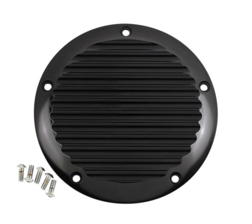 Joker Machine - Joker Machine Chrome Billet Derby Cover - Finned Black Anodized - 06-960-1B