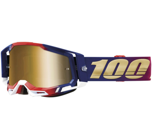 100% - 100% Racecraft 2 United Goggles - 50010-00009 - United / True Gold Lens - OSFM