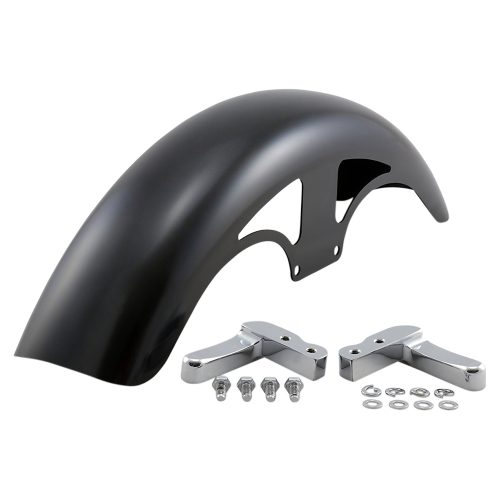 Klock Werks - Klock Werks Tire Hugger Series P-Tom Front Fender with Chrome Mounting Blocks for 19in. Wheels - KW05-06-0007-C