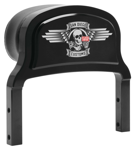 San Diego Customs - San Diego Customs Ripper Custom Sissy Bar - 6.01in. H x 7.5in. W - Stealth Black - P-SB002STEALTH