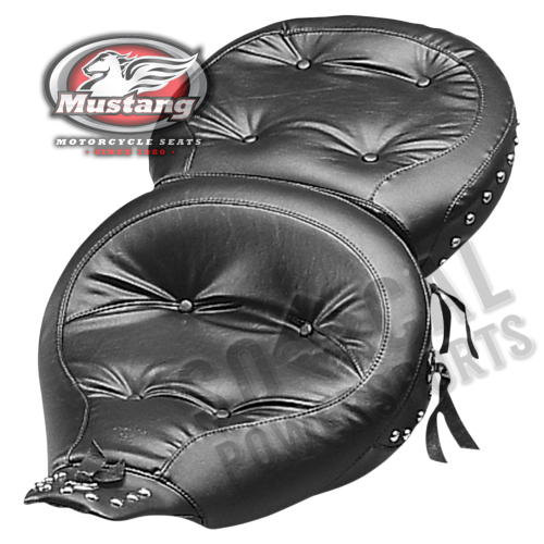 Mustang - Mustang One-Piece Wide Touring Studded Regal Seat - Chrome Studs - 75555