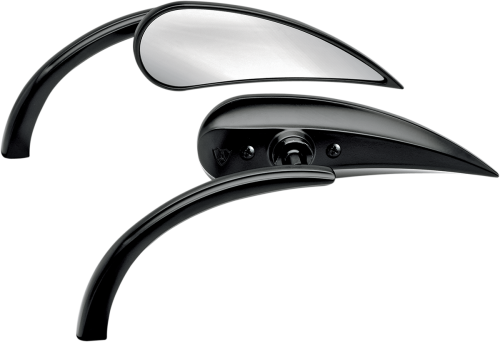 Arlen Ness - Arlen Ness Micro Die-Cast Rad II Teardrop Mirror - Left - Black - 13-400