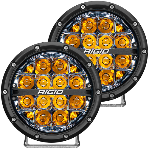 RIGID Industries - RIGID Industries 360-Series 6" LED Off-Road Fog Light Spot Beam w/Amber Backlight - Black Housing