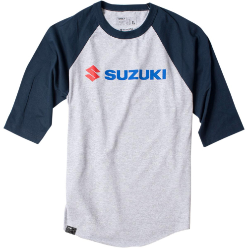 Factory Effex - Factory Effex Suzuki Baseball T-Shirt - 17-87422 - Gray/Navy - Medium