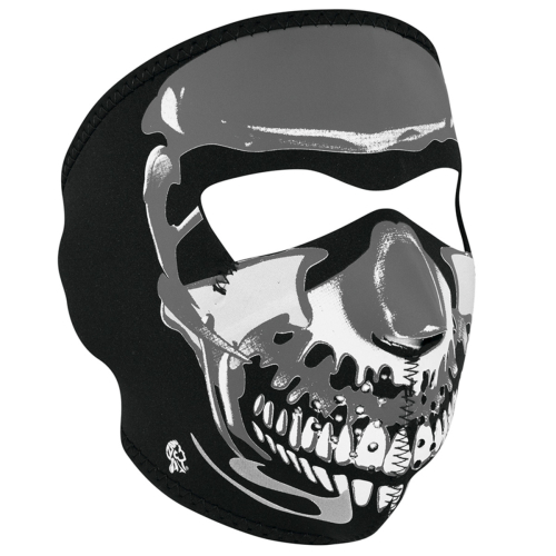 Zan Headgear - Zan Headgear Full Face Mask - WNFM023 - Chrome Skull - OSFM