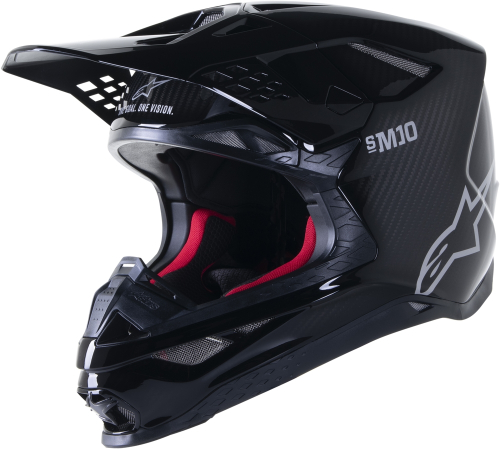 Alpinestars - Alpinestars Supertech S-M10 Solid Helmet - 8300323-1188-L - Black Glossy Carbon - Large
