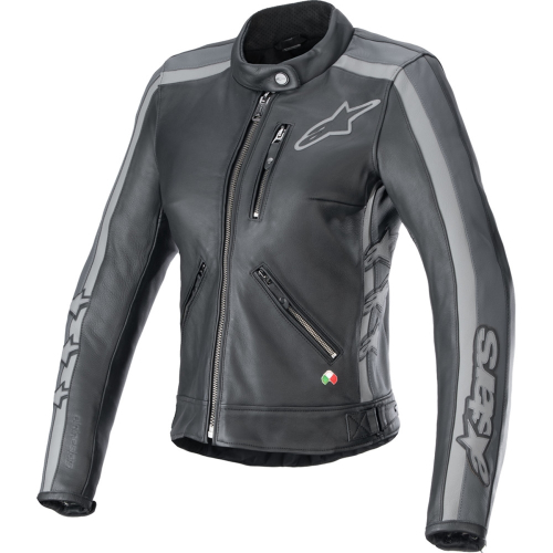Alpinestars - Alpinestars Stella Dyno Leather Womens Jacket - 3113924-1296-2X - Black Tar Gray/Dark Gray - 2XL