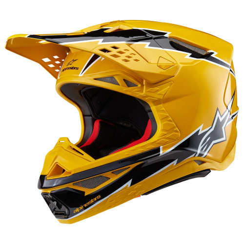 Alpinestars - Alpinestars Supertech S-M10 Ampress Helmet - 8300823-1414-XXL - Black/Yellow Glossy - 2XL