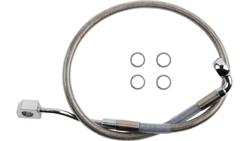 Drag Specialties - Drag Specialties Clear Coated Standard Length ABS Stainless Steel Rear Brake Line Kit - 1741-6348