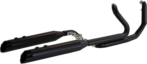 Khrome Werks - Khrome Werks 2-Into-2 Two-Step Crossover Header System - Edge Billet Tip - Black - 200445