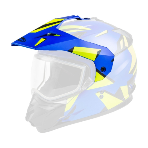 G-Max - G-Max Visor with Screws for GM-11S Ripcord Helmets - Matte Blue/Hi-Vis - G011113