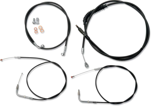LA Choppers - LA Choppers Standard Handlebar Cable/Brake & Clutch Line/Wire Kit - Black Vinyl/Stainless - LA-8230KT-13B
