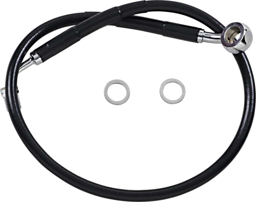 Drag Specialties - Drag Specialties Extended Stainless Steel Front Brake Line Kit - Black Vinyl Coated - 23-1/2in. - 1741-5831