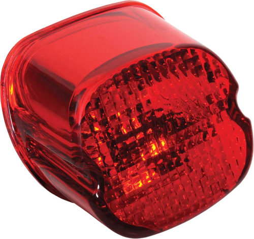 Drag Specialties - Drag Specialties Laydown Taillight Lens with Bottom Tag Window - Red - 12-0402D