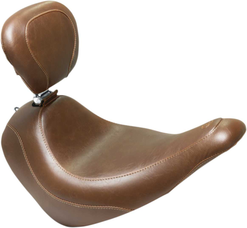 Mustang - Mustang Wide Tripper Solo Seat with Driver Backrest - Vintage - Brown - 83037