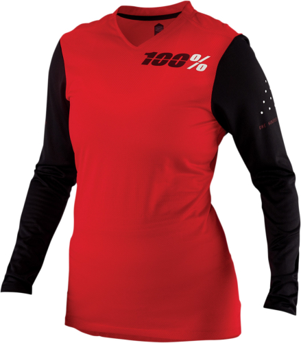 100% - 100% Ridecamp Long Sleeve Womens Jersey - 44402-003-12 - Red - Large