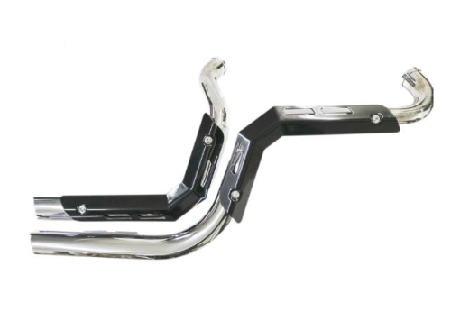 LA Choppers - LA Choppers Fusion Exhaust System - Chrome with Black Heat Shields - LAF10201